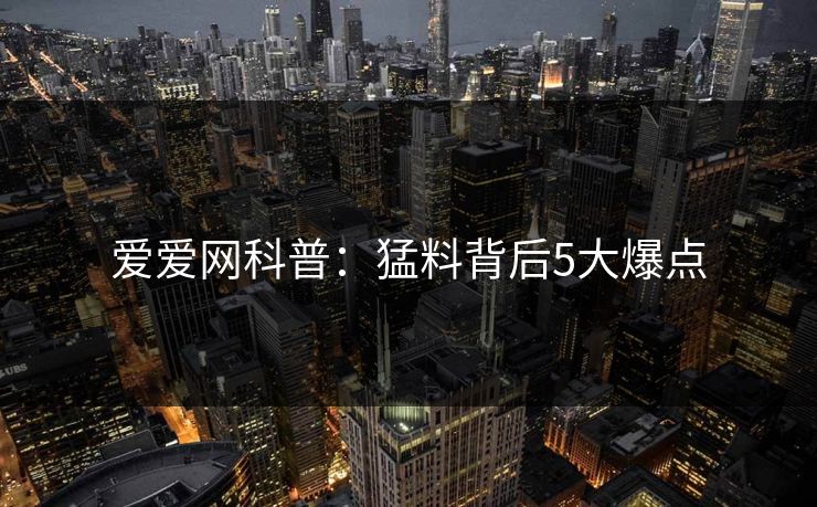 爱爱网科普：猛料背后5大爆点