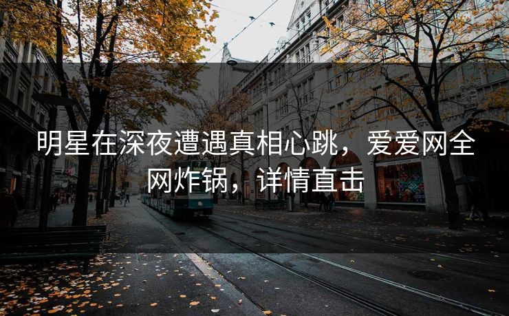 明星在深夜遭遇真相心跳,爱爱网全网炸锅,详情直击