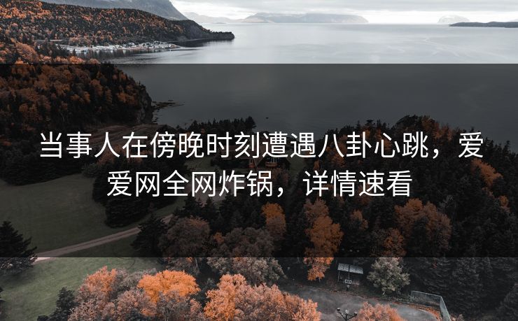 当事人在傍晚时刻遭遇八卦心跳,爱爱网全网炸锅,详情速看 当事人在傍晚时刻遭遇八卦心跳,爱爱网全网炸锅,详情速看