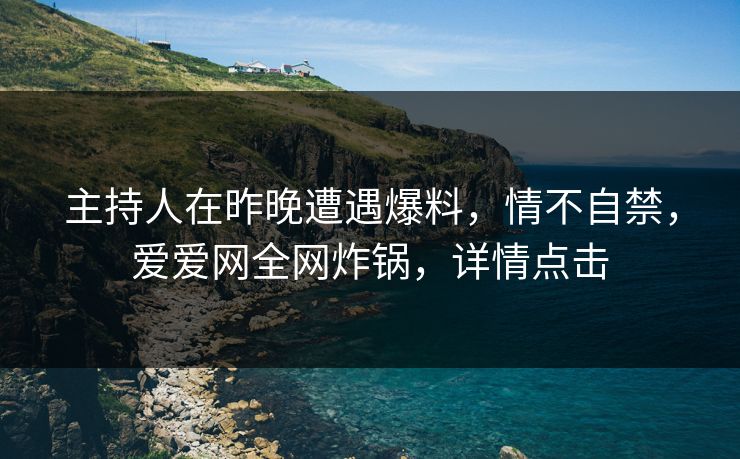 主持人在昨晚遭遇爆料，情不自禁，爱爱网全网炸锅，详情点击