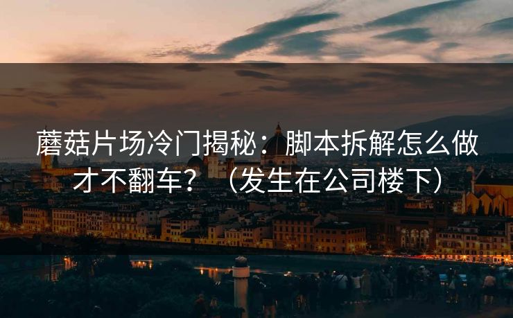 蘑菇片场冷门揭秘：脚本拆解怎么做才不翻车？（发生在公司楼下）